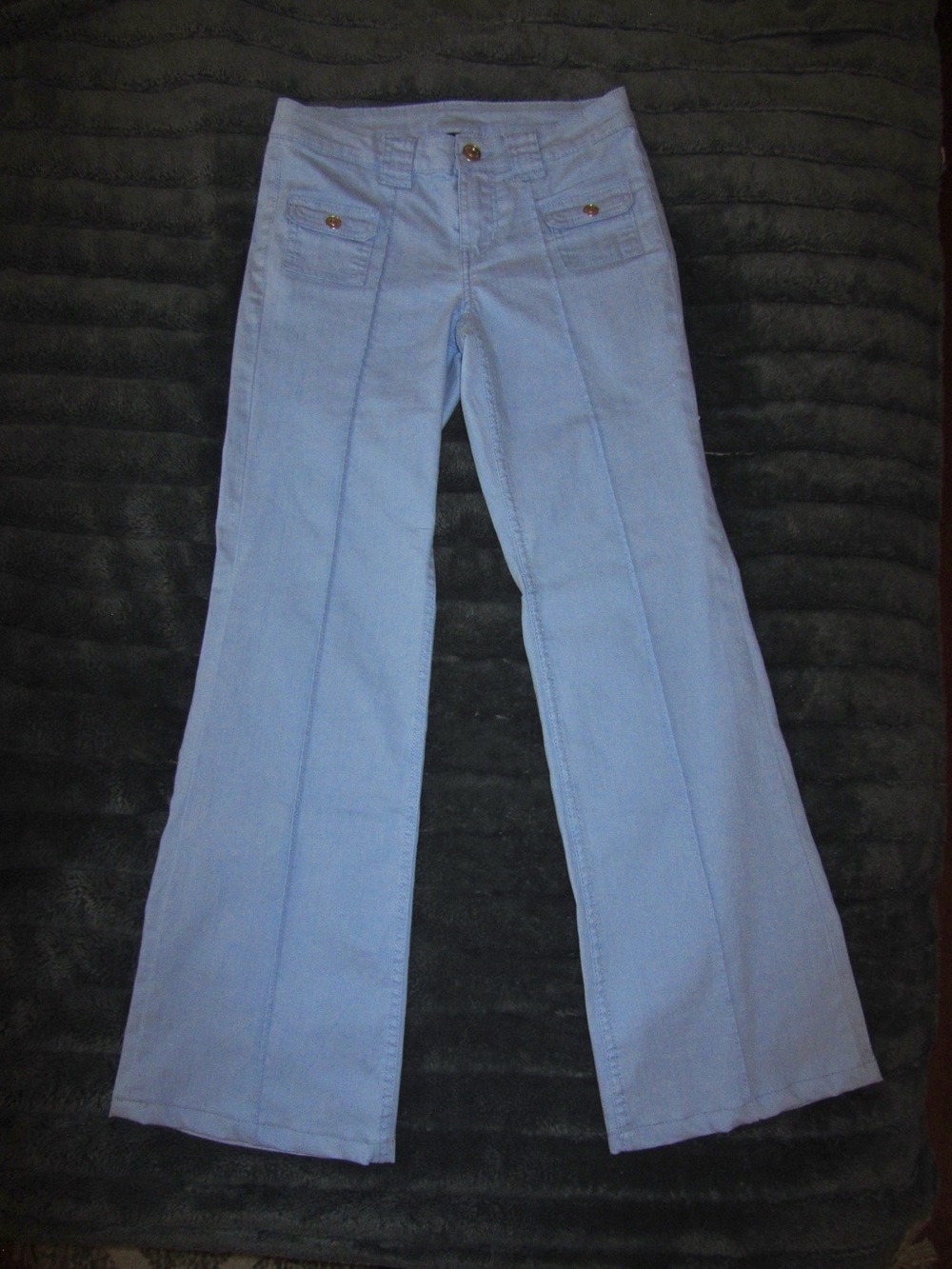 Divided Light Blue Straight-Leg Pants